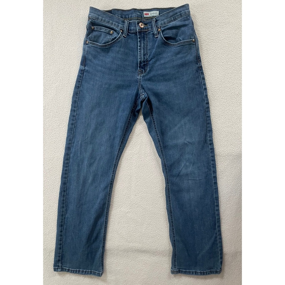 Wrangler Mens 30x30 Relaxed Boot Jeans Blue Medium Wash Stretch Denim Whiskers